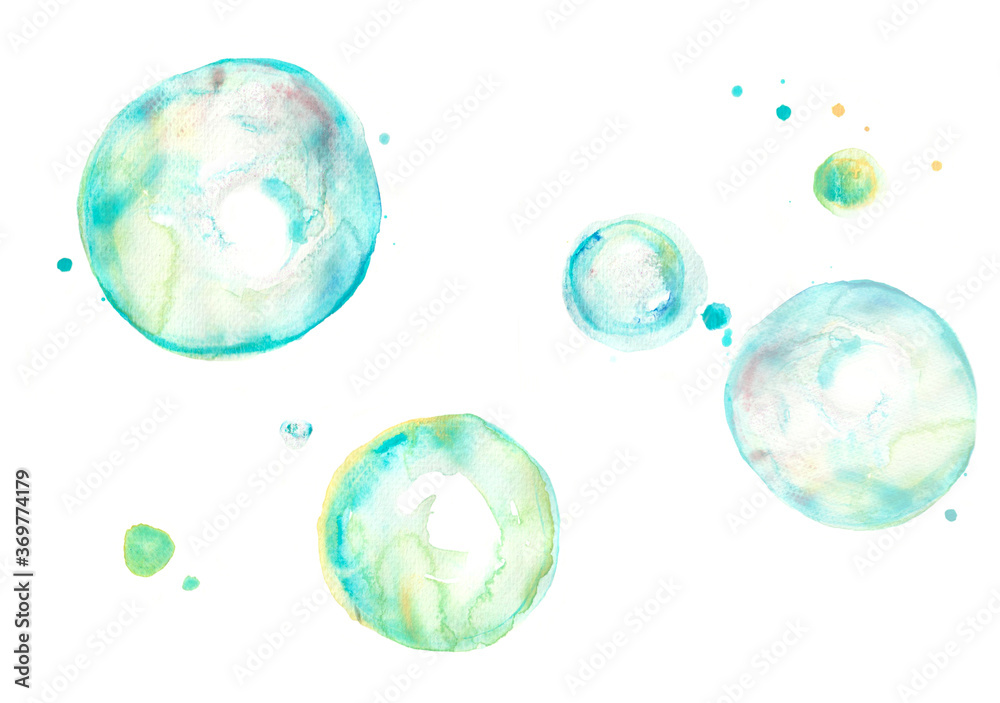 Bubble watercolor white background