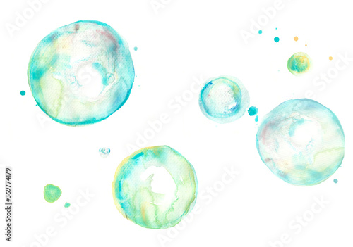 Photos Bubble watercolor white background