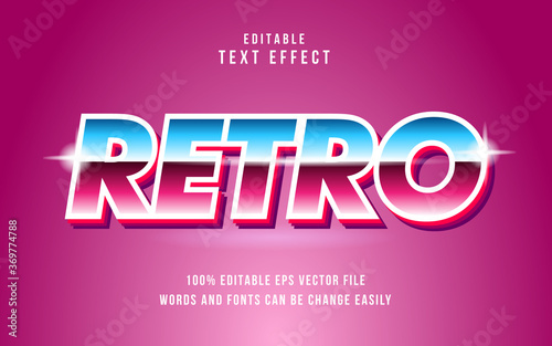 Editable Retro Text Effect With Purple Background