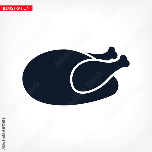 chicken thighs vector icon, vector icon fried chicken vector icon