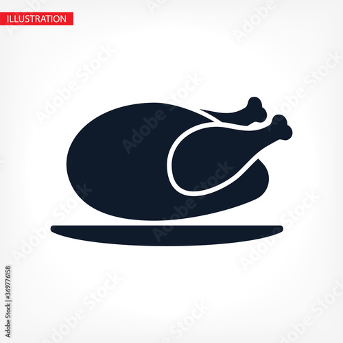 chicken thighs vector icon, vector icon fried chicken vector icon