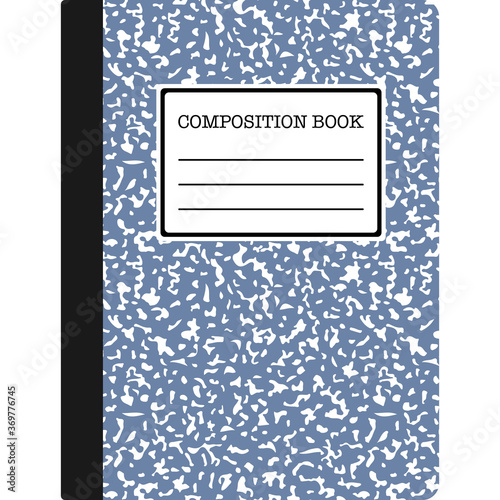 Composition Book - Composition notebook cover with copy space isolated on white background	
