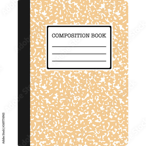 Composition Book - Composition notebook cover with copy space isolated on white background 