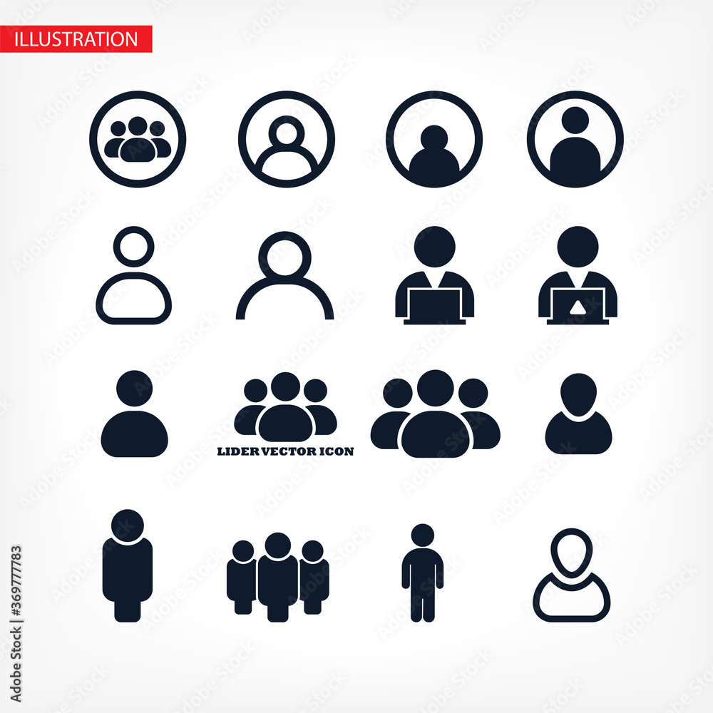 Businessman vector icon style many linear people. Businessman vector icon style many linear people.