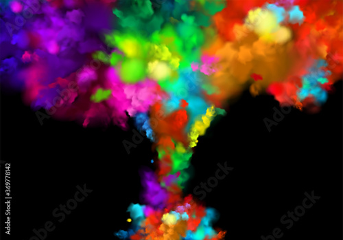 Fototapeta Naklejka Na Ścianę i Meble -  Colorful powder explosion effect on black background
