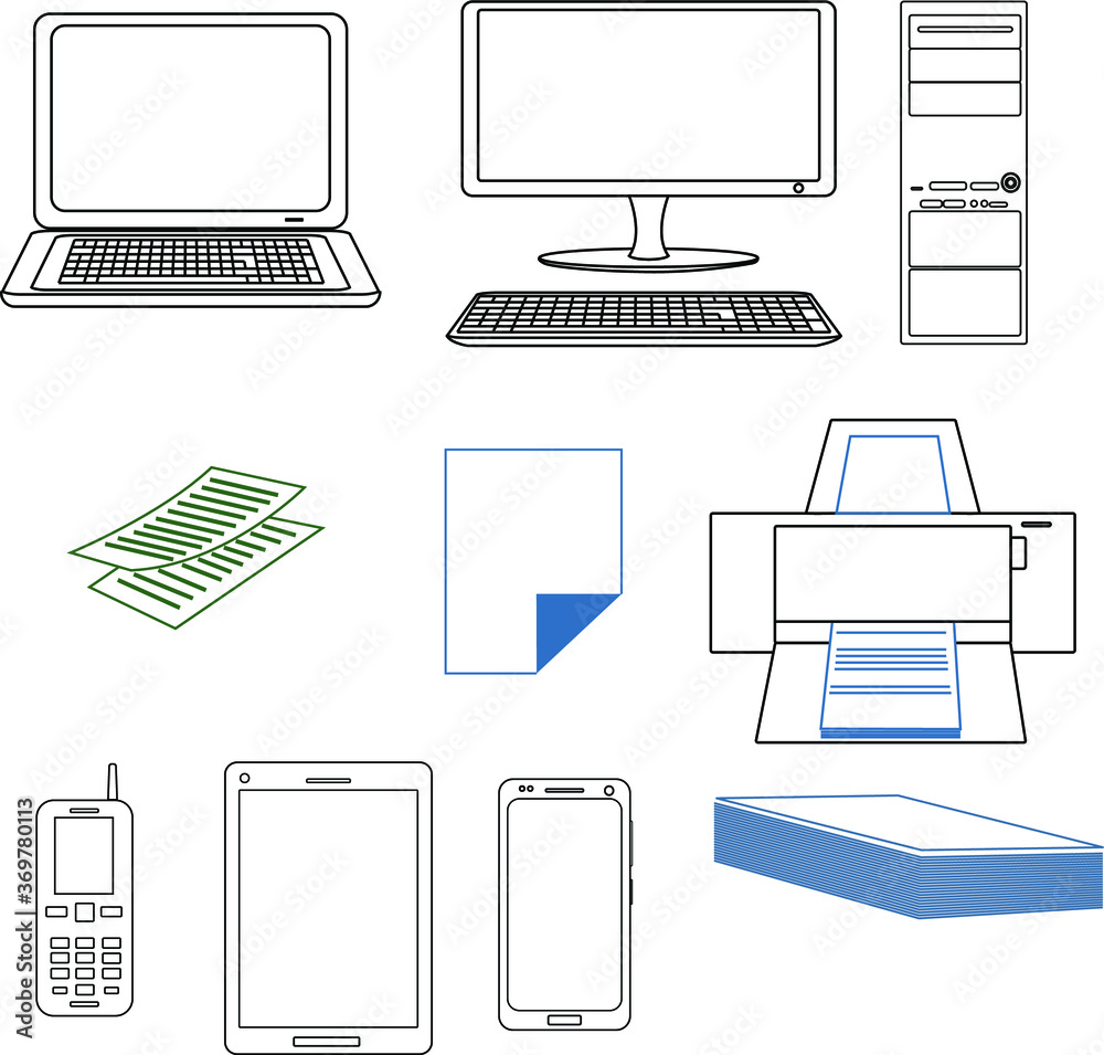 set of computer icons set of computer icons