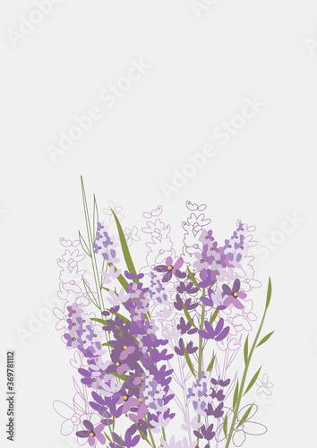 Floral Clean Template with bouquets of flowers without text. Vector illustration