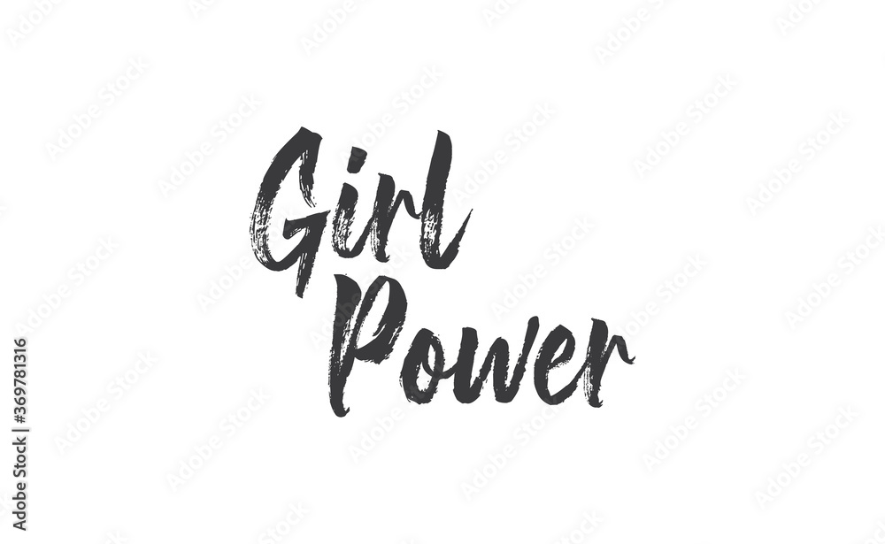 Girl power quote lettering. Calligraphy inspiration graphic design typography. Hand written card. Simple vector Female sign.