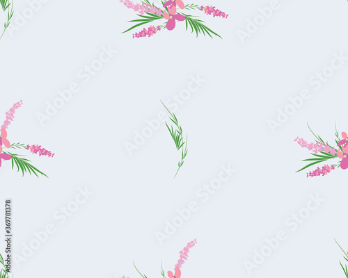 Seamless pattern of lavender flowers on a white background. Floral pattern with Lavender for packing. Stock vector