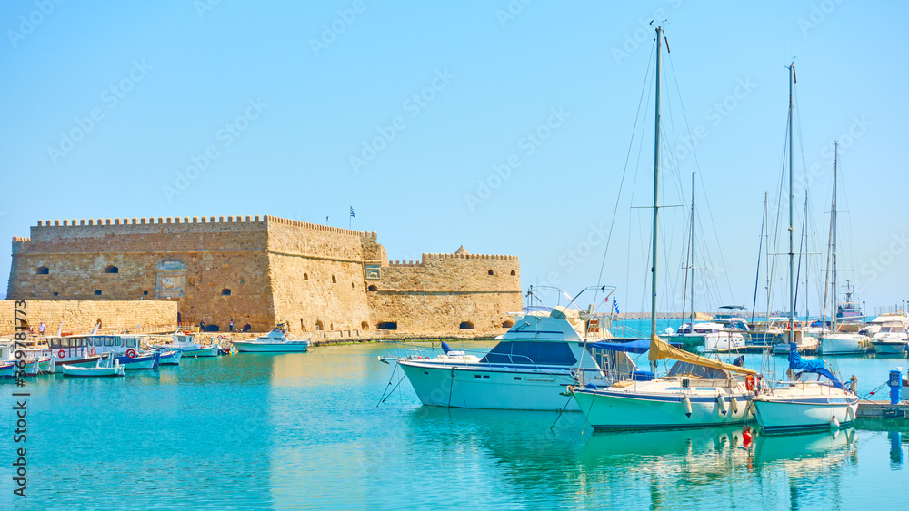 Harbour by the Koules Fortress in Heraklion