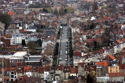 view of some parts of Brussels Belgium seen from the Atomium tower. © otmman
