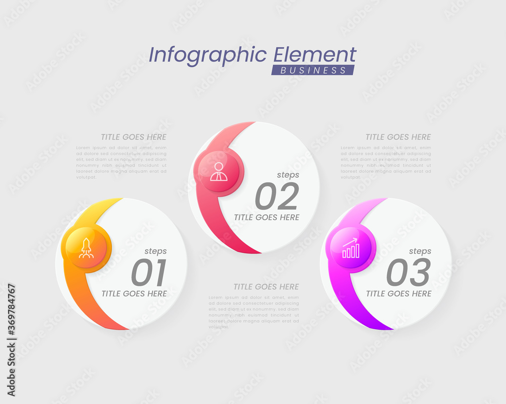 Fototapeta premium Infographic template with steps for success. presentation with line icons, organization element chart process template with editable text. options for brochure, diagram, workflow, timeline, web design
