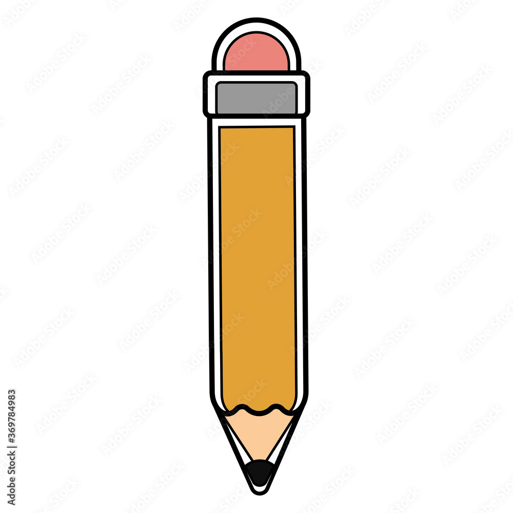 Isolated pencil icon. School supplies icon - Vector Isolated pencil icon. School supplies icon - Vector