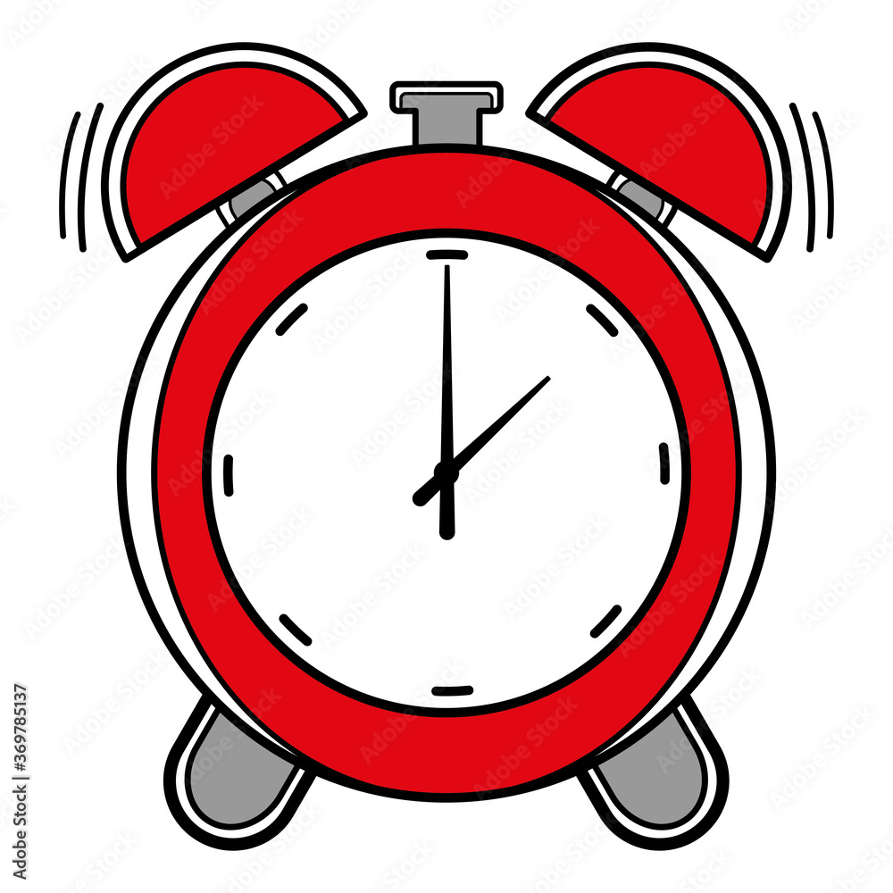 Red alarm clock icon. Classic timer - Vector Red alarm clock icon. Classic timer - Vector
