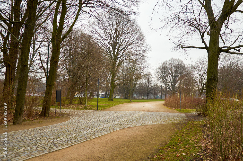 Germany. Berlin. Treptow Park in Berlin. February 17, 2018