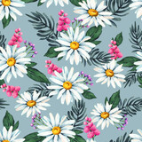 Floral pattern with camomiles.	