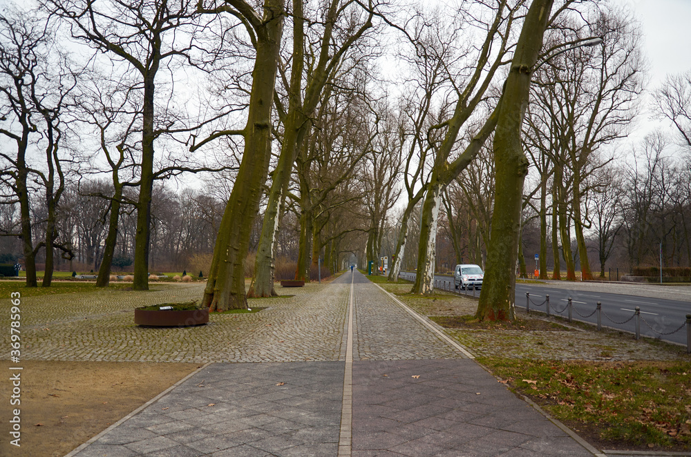 Germany. Berlin. Treptow Park in Berlin. February 17, 2018 Germany. Berlin. Treptow Park in Berlin. February 17, 2018