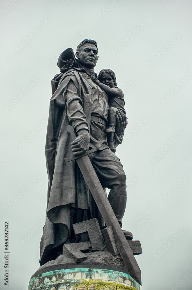 Naklejka premium Germany. Berlin. Treptow Park. Memorial to the Warrior the Liberator in Berlin. February 17, 2018