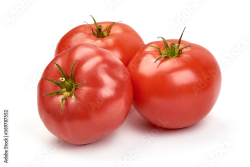 Fresh ripe tomatoes, isolated on white background