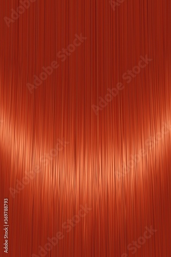 Realistic bright red straight hair texture background