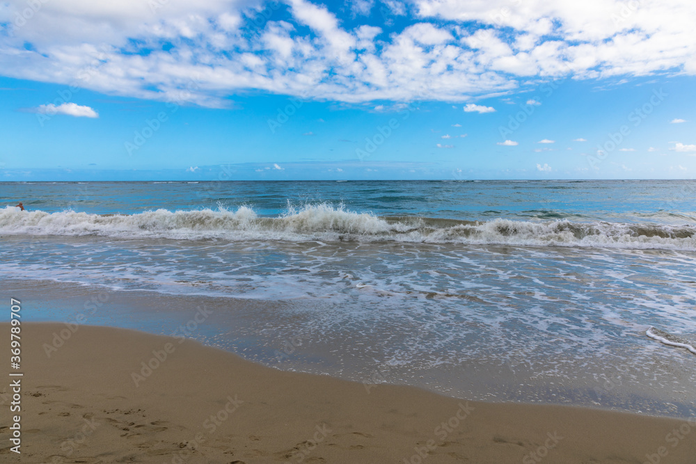 Water rolling on a golden sand beach, Dominican Republic, Caribbean Water rolling on a golden sand beach, Dominican Republic, Caribbean
