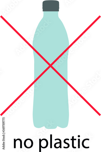 Crossed out plastic bottle