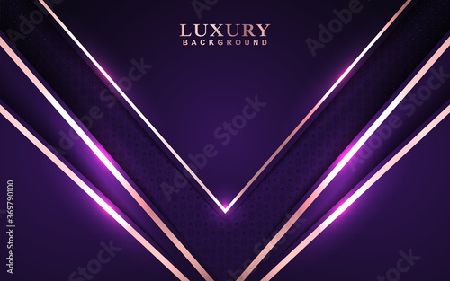 Luxury background design with dark purple and rose golden element decoration. Elegant shape vector layout template illustration for use cover magazine, poster, flyer, invitation, product packaging