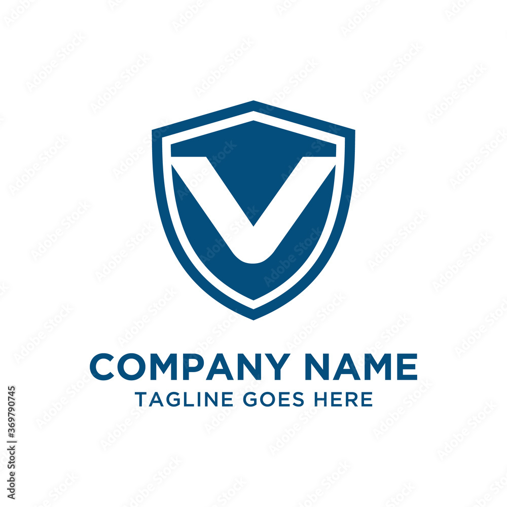 V Letter Shield Logo Vector Design Template V Letter Shield Logo Vector Design Template