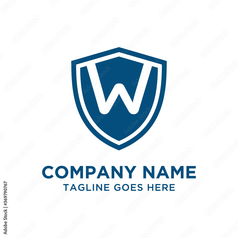 W Letter Shield Logo Vector Design Template W Letter Shield Logo Vector Design Template