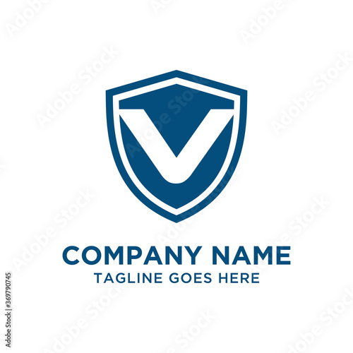 Free Download V Letter Shield Logo Vector Design Template - GFXLoad