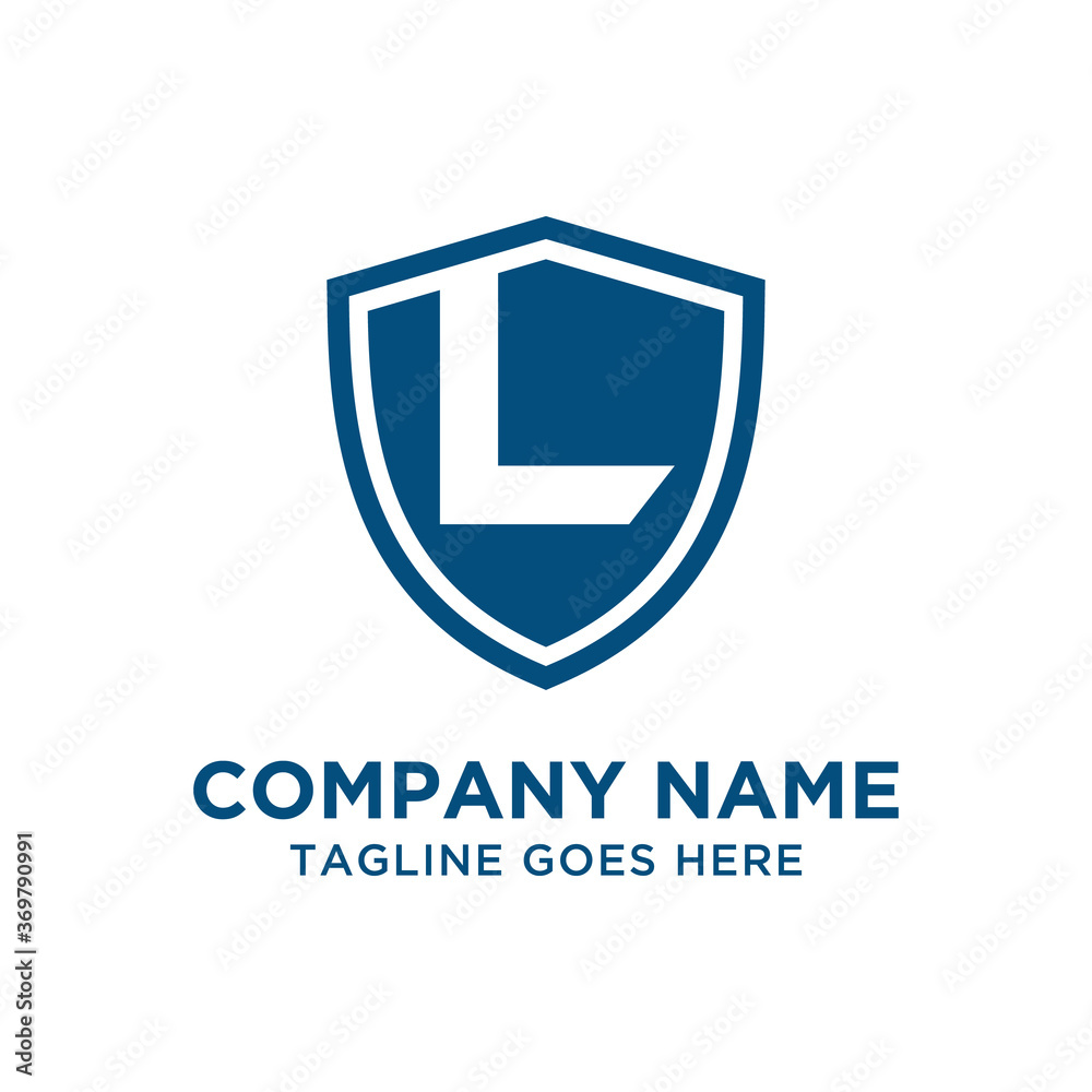 L Letter Shield Logo Vector Design Template.