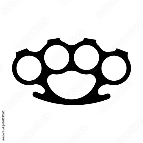 brass knuckles silhouette vector illustration on white isolated background