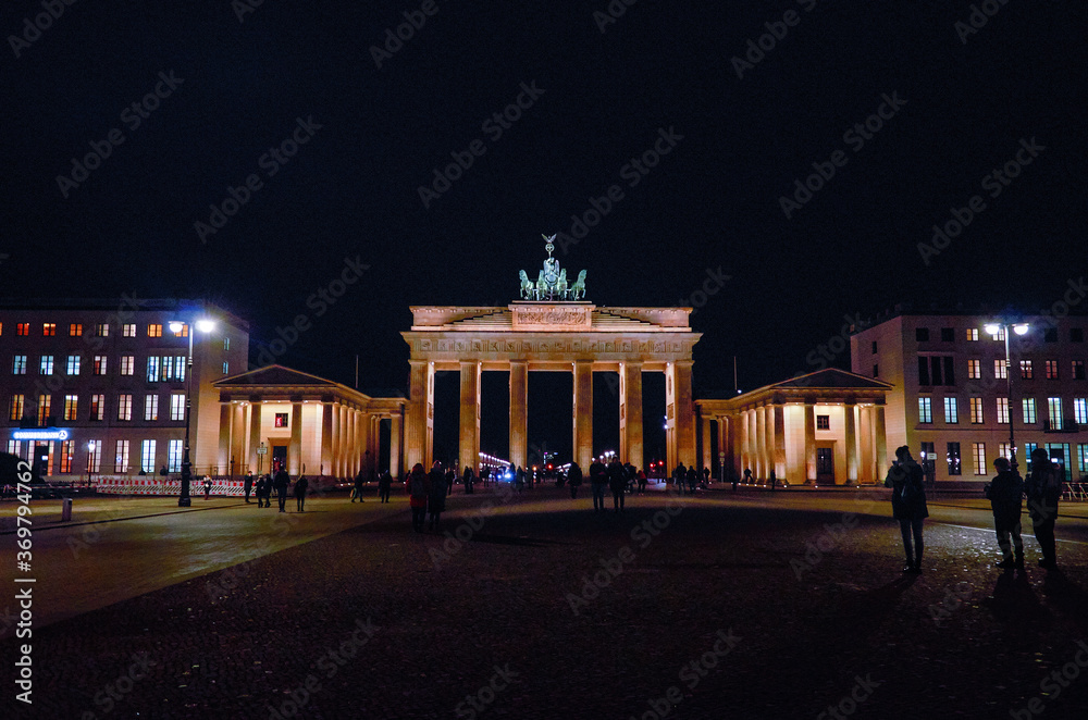 Germany. Berlin. Brandenburg Gate. Night cityscape of Berlin. February 17, 2018 Germany. Berlin. Brandenburg Gate. Night cityscape of Berlin. February 17, 2018