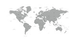 Isolated Continental Vector World Map.