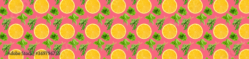 Pattern of fresh salad and fruit isolated on creative colored texture