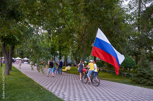 Russia. Rostov-on-Don. Fifa fan fest on Theater Square in Rostov-on-Don. July 01, 2018