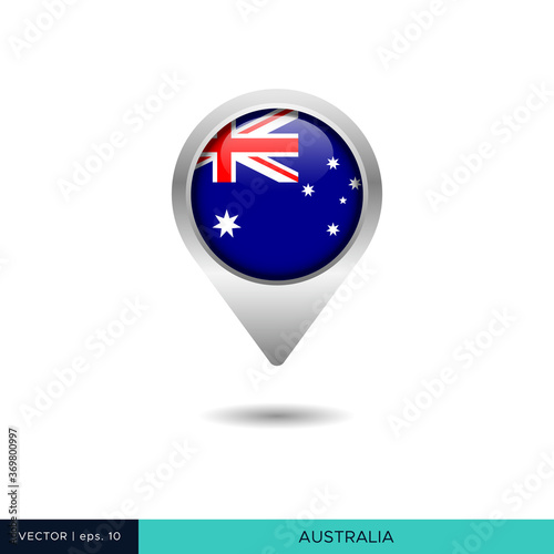 Free Download Australia flag map pin vector design template - GFXLoad