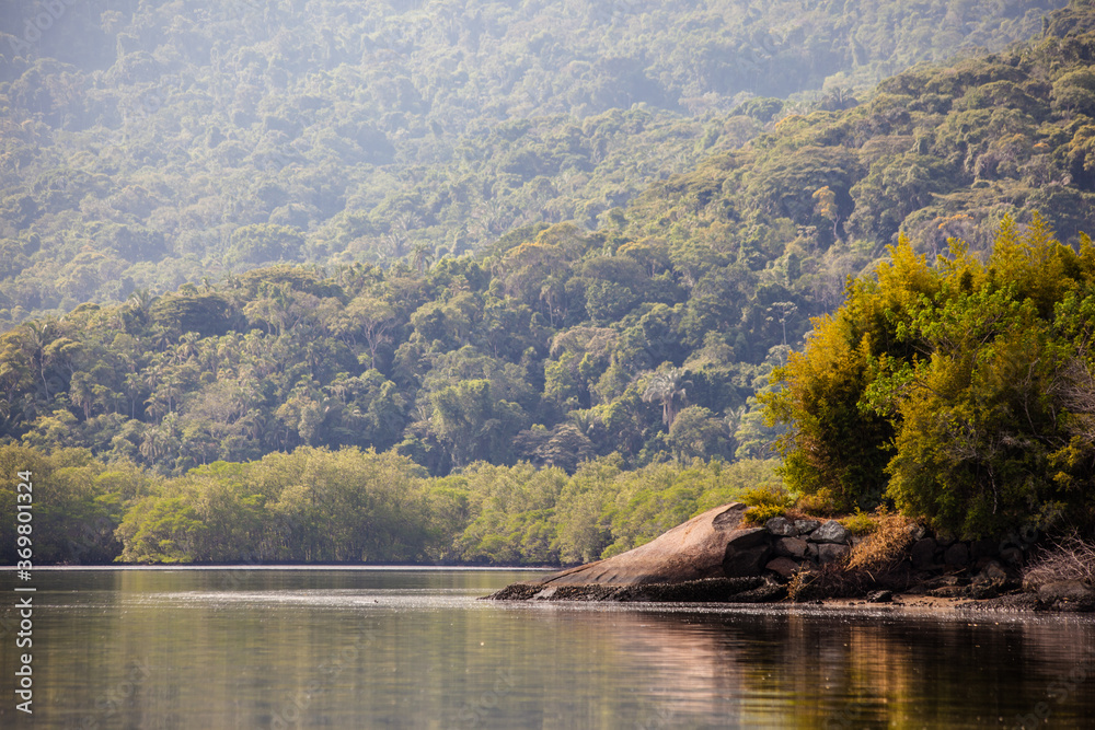 Fototapeta premium View of the coast of mountains and sea of Paraty - Rio de Janeiro - Brazil