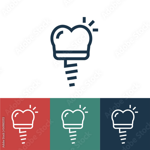 Linear vector icon with denture