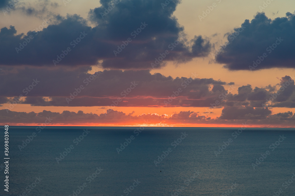 Sunset over the Caribbean sea