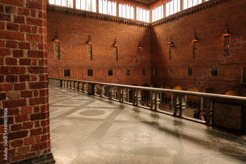 Sweden. Stockholm. Town Hall of Stockholm. The interior of the Town Hall. September 17, 2018