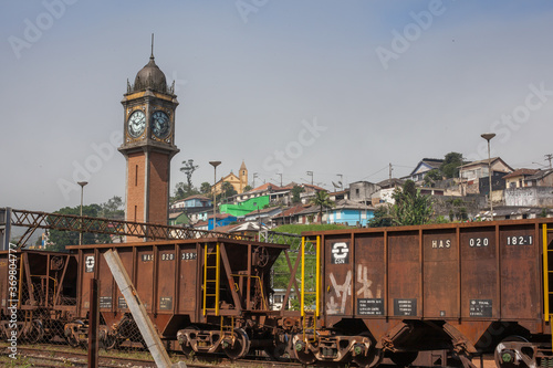 Railroad and Clock Tower of Paranapiacaba - SP - Brazil photo
