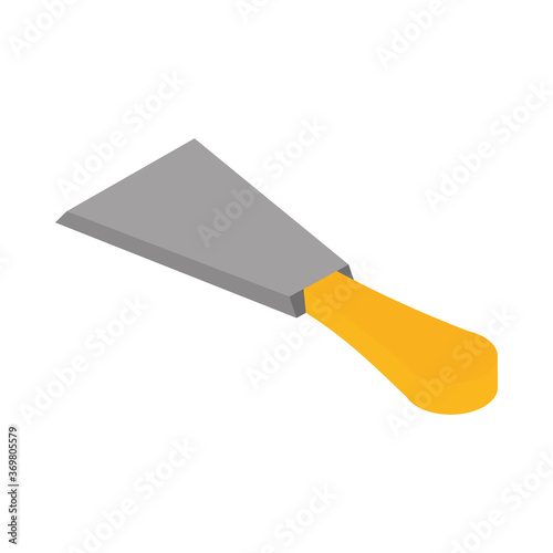 isometric repair construction spatula work tool and equipment flat style icon design
