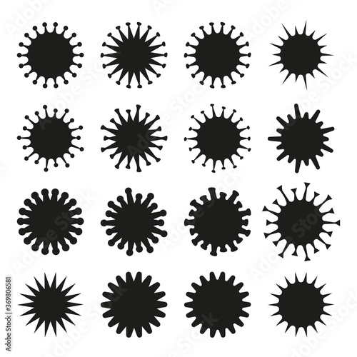 coronavirus bacterium vector set on white isolated background