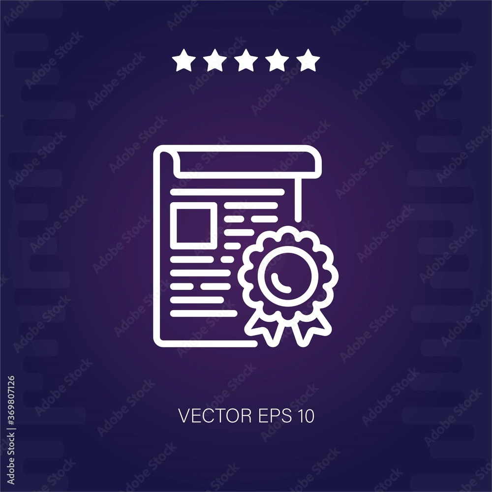 certificate vector icon modern illustration certificate vector icon modern illustration