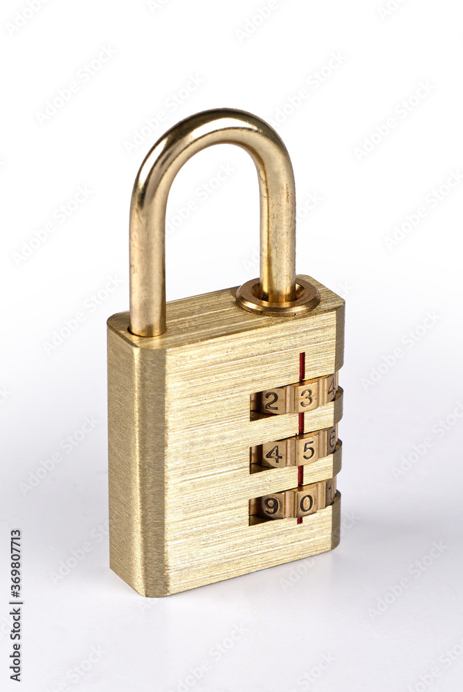 Locked Golden Padlock on the white background. Locked Golden Padlock on the white background.