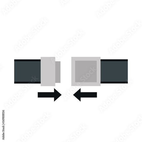 seat belt security protective transport flat style icon