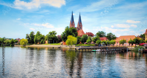 Neuruppin , Neuruppiner See with the monastery church Sankt Trinitatis in the background photo