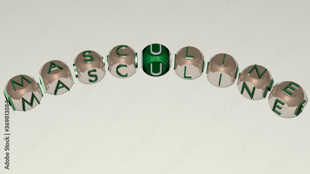 crosswords of masculine arranged by cubic letters on a mirror floor, concept meaning and presentation. male and background crosswords of masculine arranged by cubic letters on a mirror floor, concept meaning and presentation. male and background