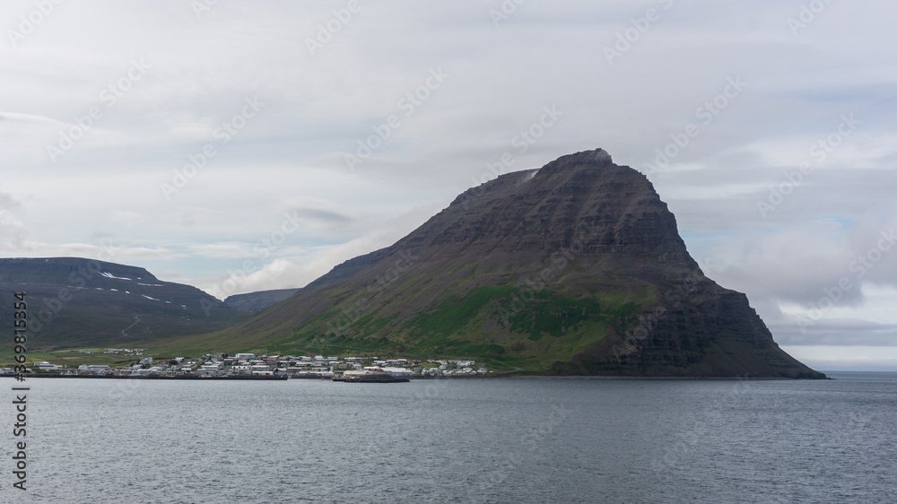 The small fishing village of Bolungarvík in the Westfjords region, Northwest Iceland.